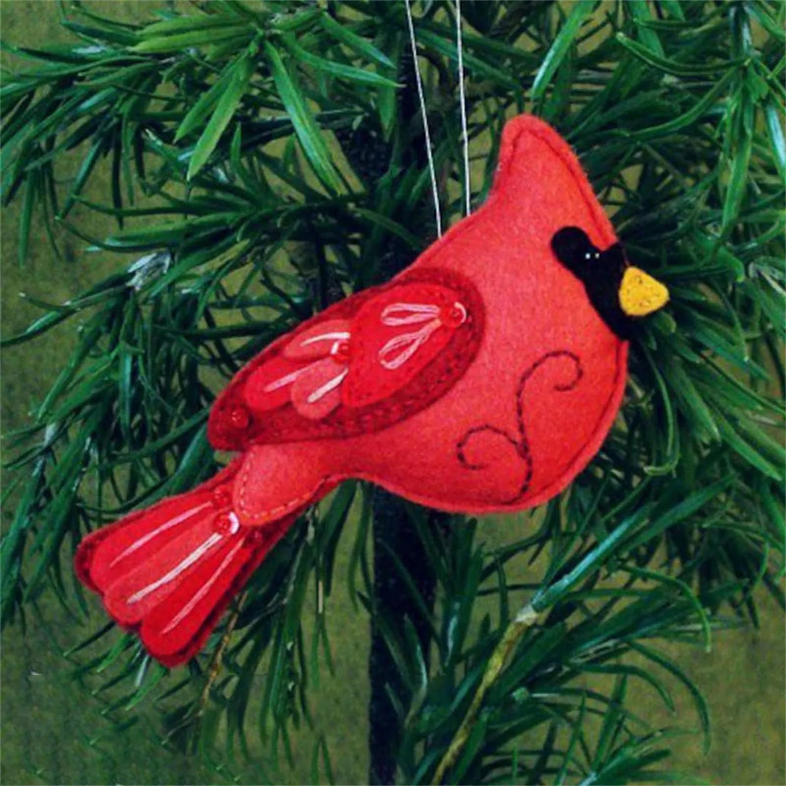 Christmas Mini Balls Acrylic Red Bird Ornaments Thanksgiving Bird Decorative Fashion Hanging Ornaments Pearl Garland новый год 4