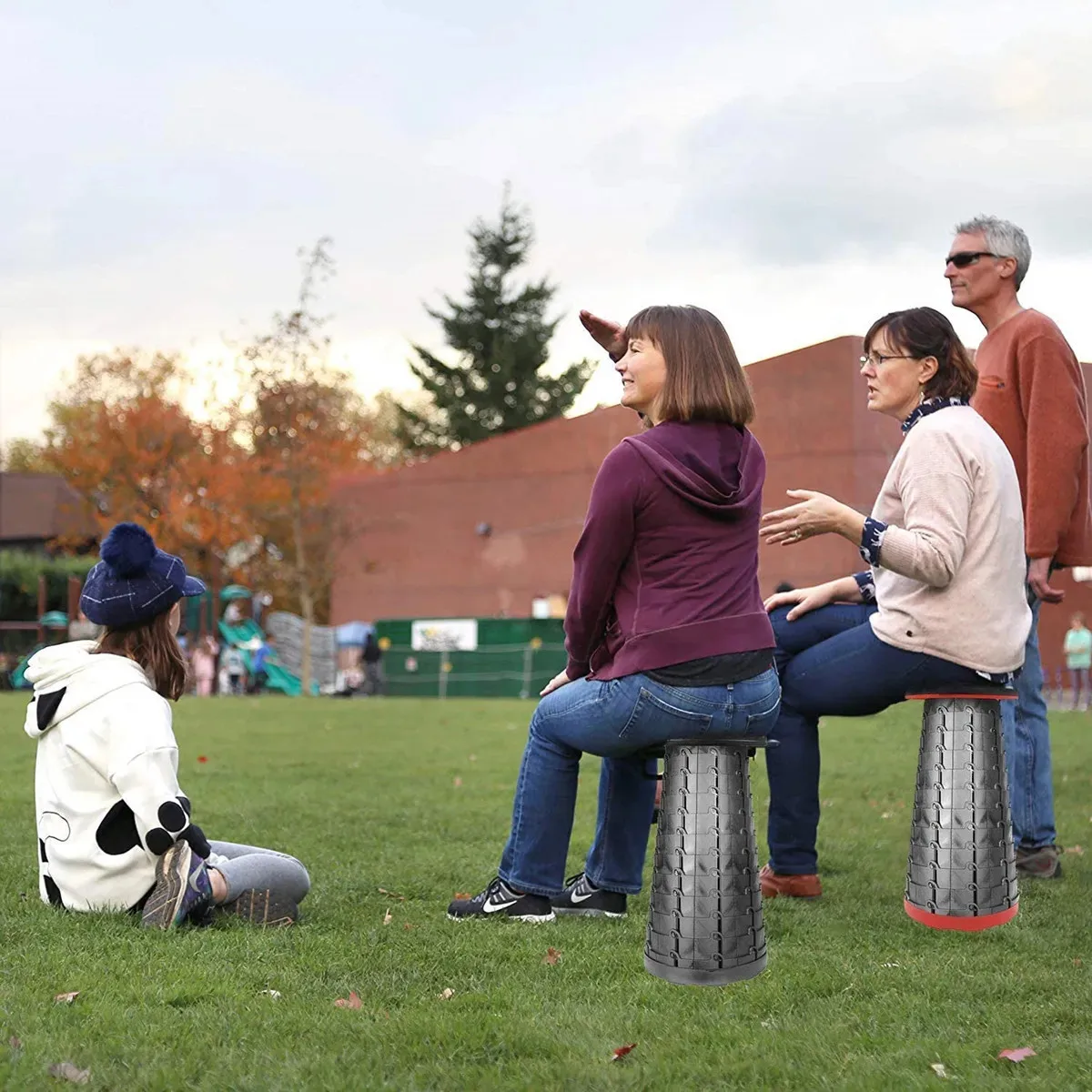Portable Folding Camping Stools, Outdoor Telescopic Picnic Stools, Travel Foldable Stool for Camping Beach Fishing Hiking Garden 6