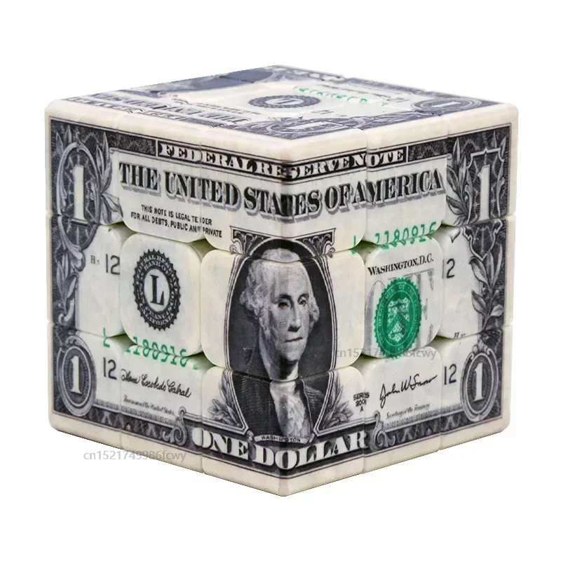 Creative Dollar Pound Pattern Magic Puzzle Cube UV Printing Professional Puzzle Speed Cube Education Toys Children Adult Gifts customized product、professional custom printing business magnetic stripe pvc business card