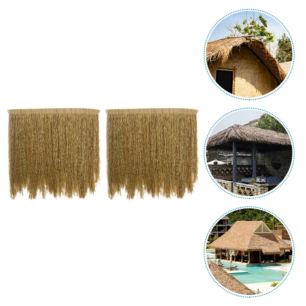 2 Pcs fake straw roof outdoor decor thatch landscaping bamboo shades for patio simulation ornament home