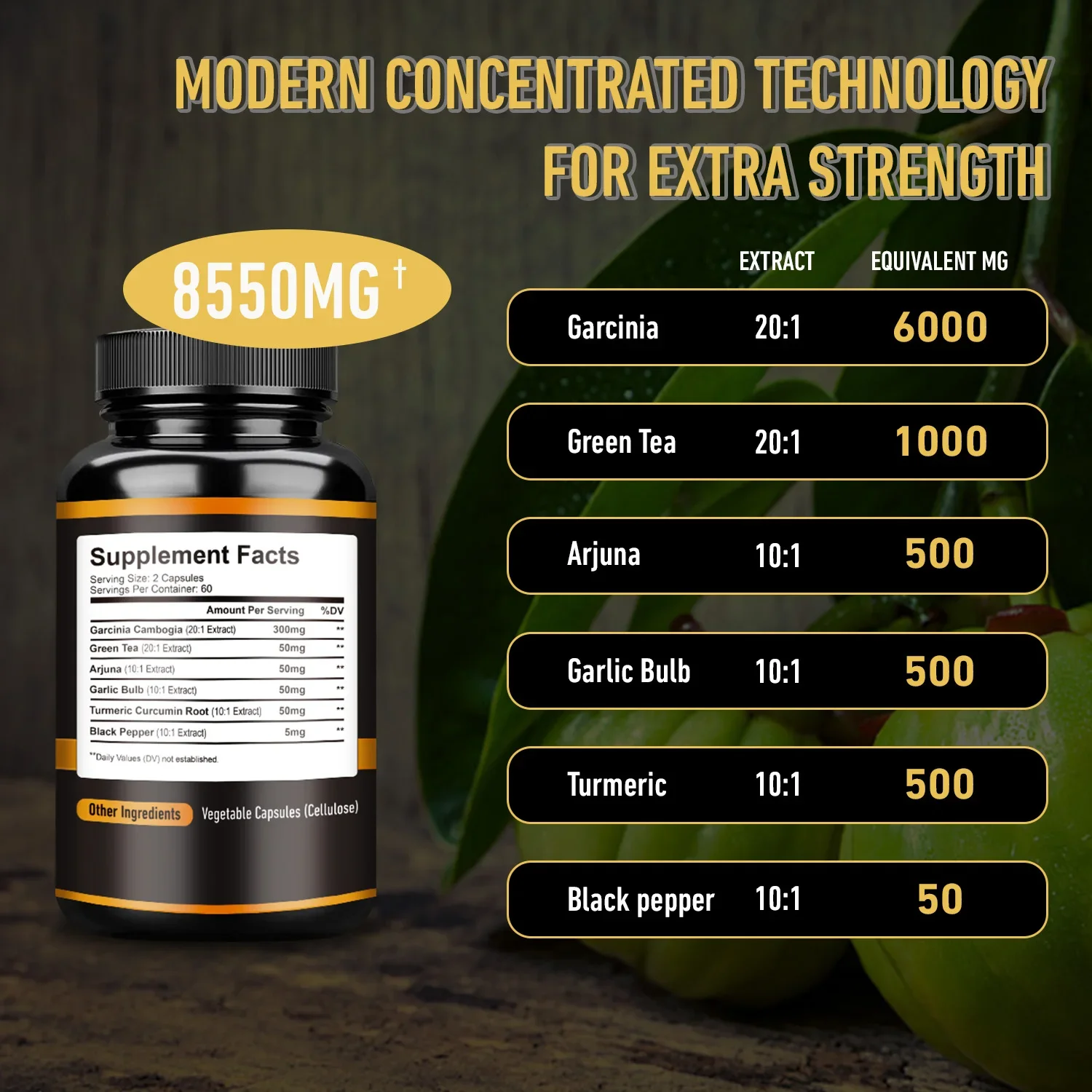 Garcinia Cambogia Fat Burner Detox Appetite Suppressant Skin Beauty Energy Metabolism Supplement garcinia cambogia extract