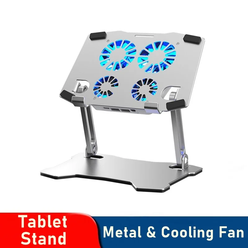 Universal Cooling Tablet Suporte do Computador de Alumínio Ajustável Ventilador de Refrigeração Portátil Titular para Ipad Pro 12.9 10.2