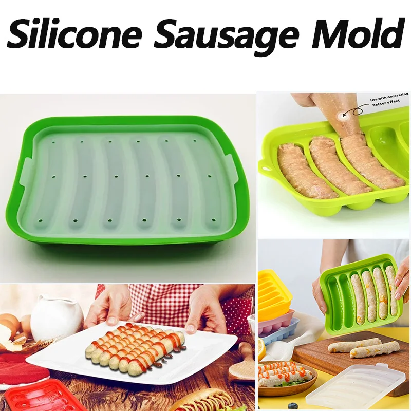 Silicone Sausage Maker Mould 6 Cavity DIY Kitchen Tool