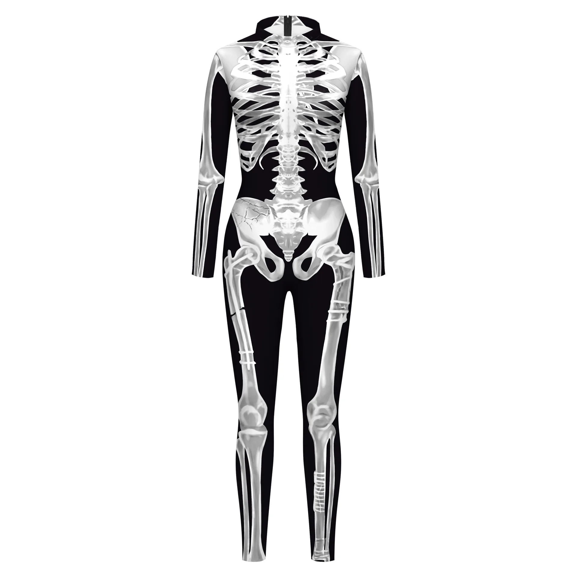 Halloween Steampunk Human Horror Skeleton Skull Cosplay Jumpsuit Women Men Printing Zentai Party Bodysuit Masquerade Outfits