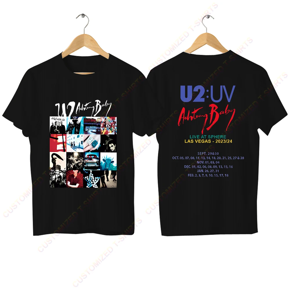 2024 Maglietta Da Uomo Casual 2024 Tour U2 Rock Band Achtung Baby Album T-Shirt Oversize Traspirante Confortevole Streetwear S-3Xl
