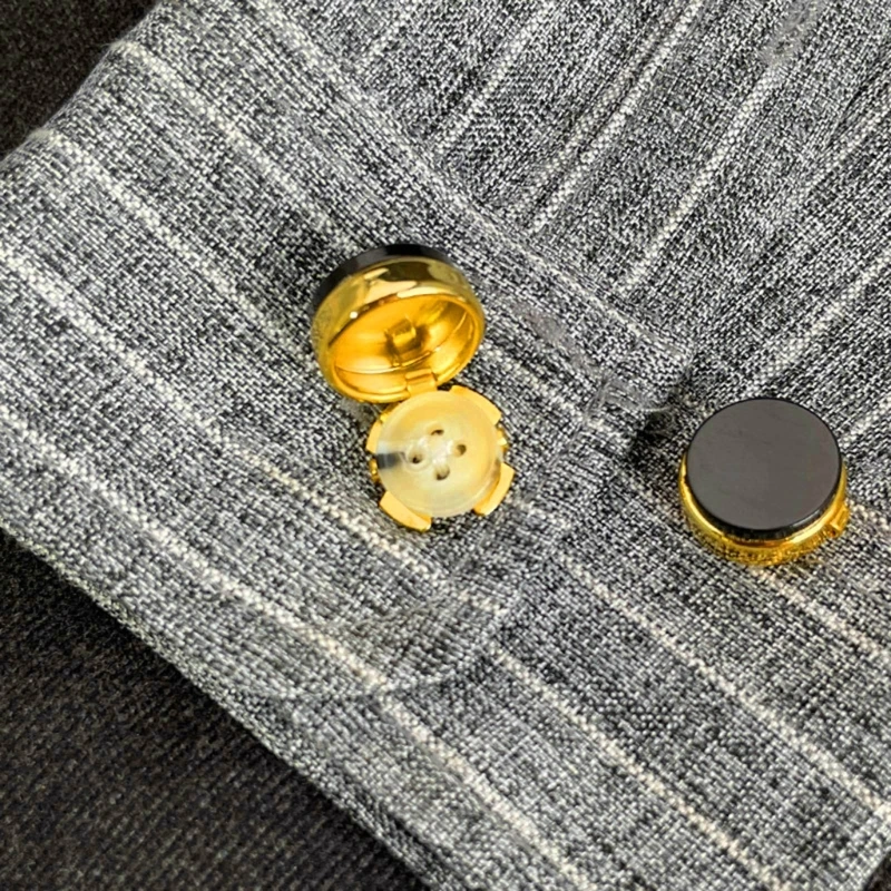Brass Round Cuff Button Covers - 10pcs Imitation Cufflinks for Mens Formal Shirts and Weddings