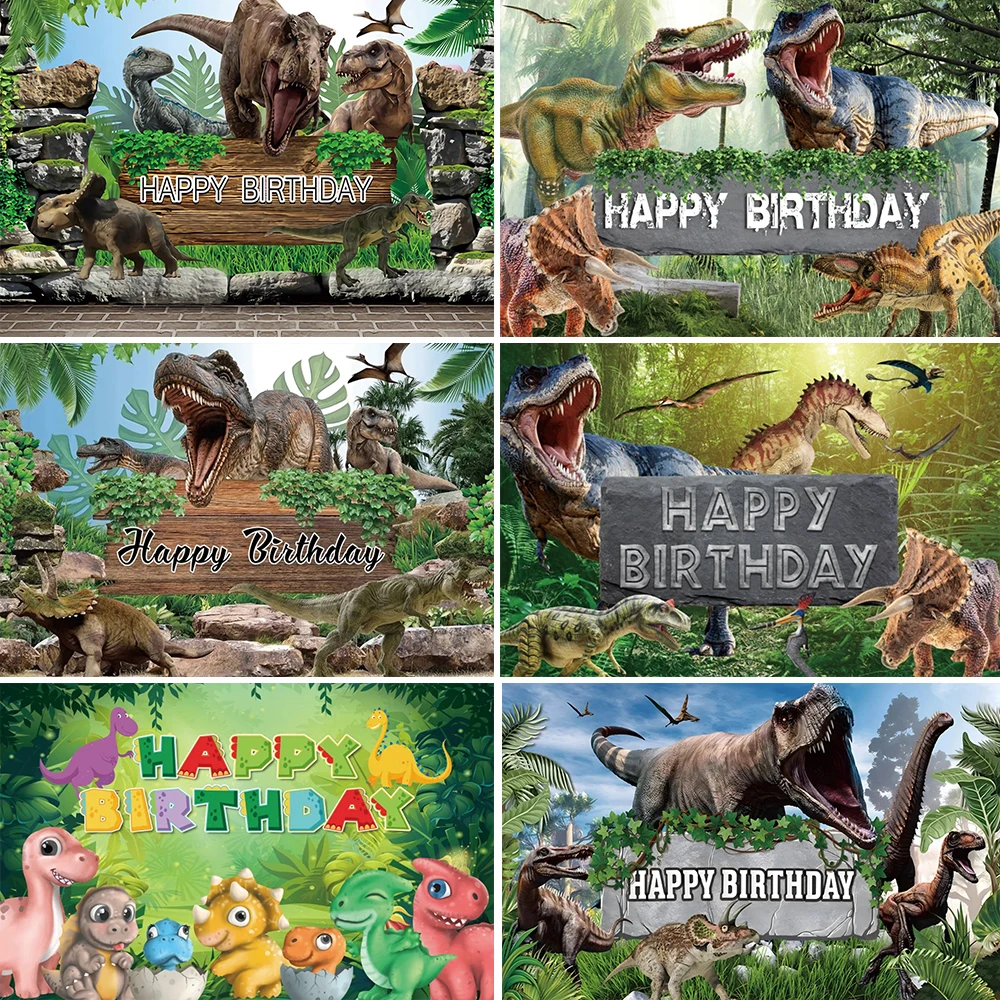 

Dinosaur Wild Jungle Theme Birthday Party Backdrop Kids Photography Jungle Tropical Safari Baby Shower Background Photo Studio