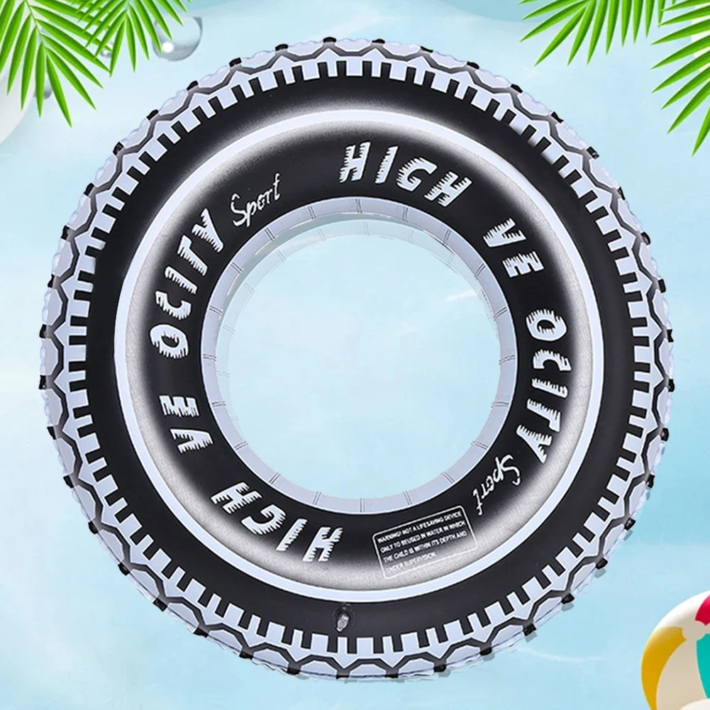 Inflatable Pool Float Ring Tire Pattern Blow Up Swim Tube Leakproof Inflatable Swim Ring Swimming Rings Floaties Thickened Pool Rings for Kids Adults