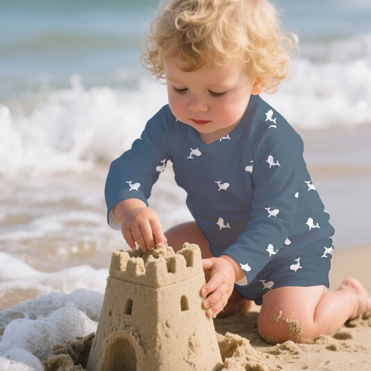 صبي فتاة المايوه الاطفال طويلة الأكمام ملابس السباحة مجموعات الأطفال ثوب السباحة الصيف طفل تعلم مايوهات للطفل 0-3 سنوات