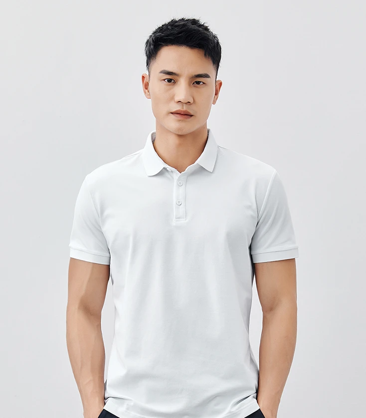 Men's casual short sleeved polo shirt men's summer new solid color half