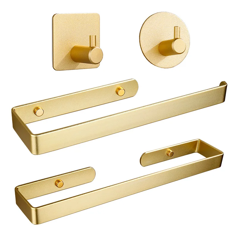 

European style towel rod, single rod bathroom towel rack set, space aluminum paper towel rack, non perforated toilet paper rack