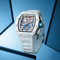 Montre de luxe pour hommes ONOLA mode décontracté multifonctionnel bande de Silicone étanche montre à Quartz blanc 5