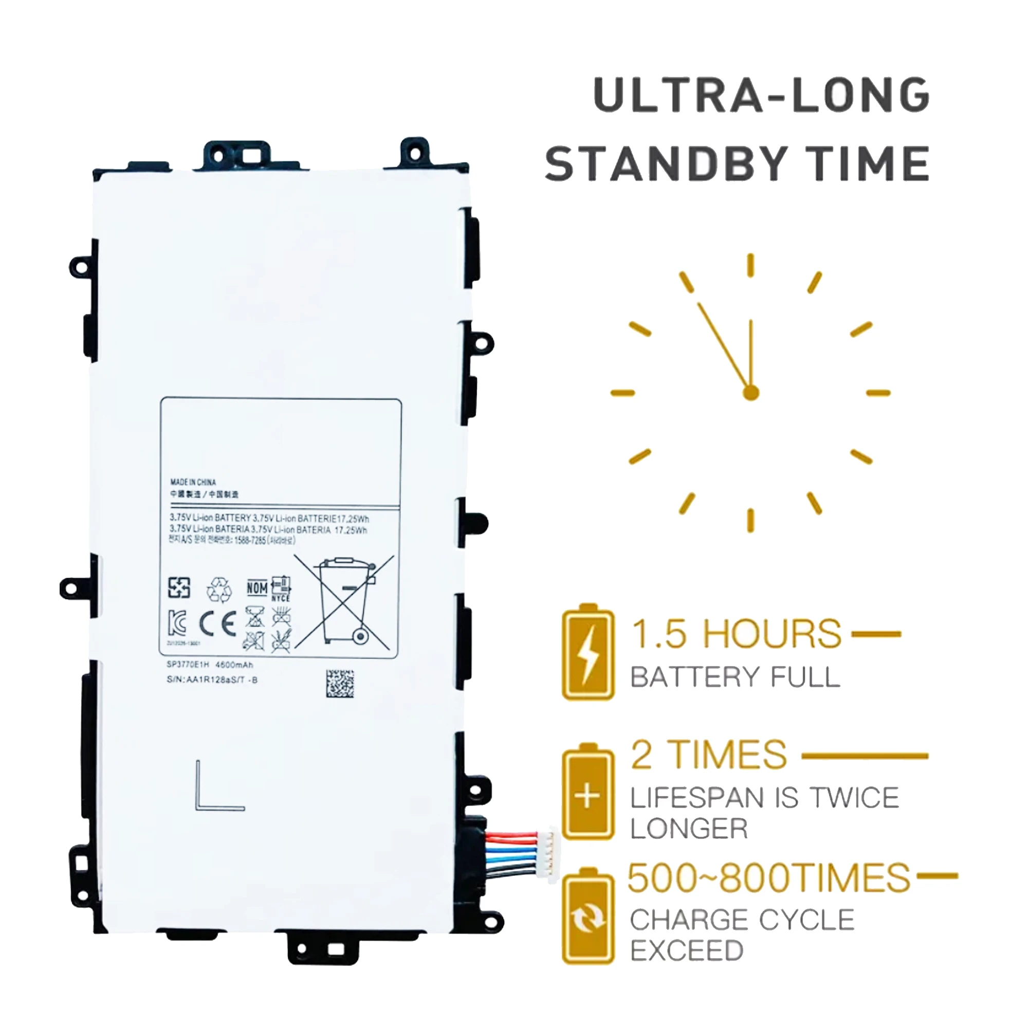 SP3770E1H Battery For Samsung Galaxy Note 8.0 GT N5100 N5120 N5110 high capacity Capacity Tablet Batteries Bateria