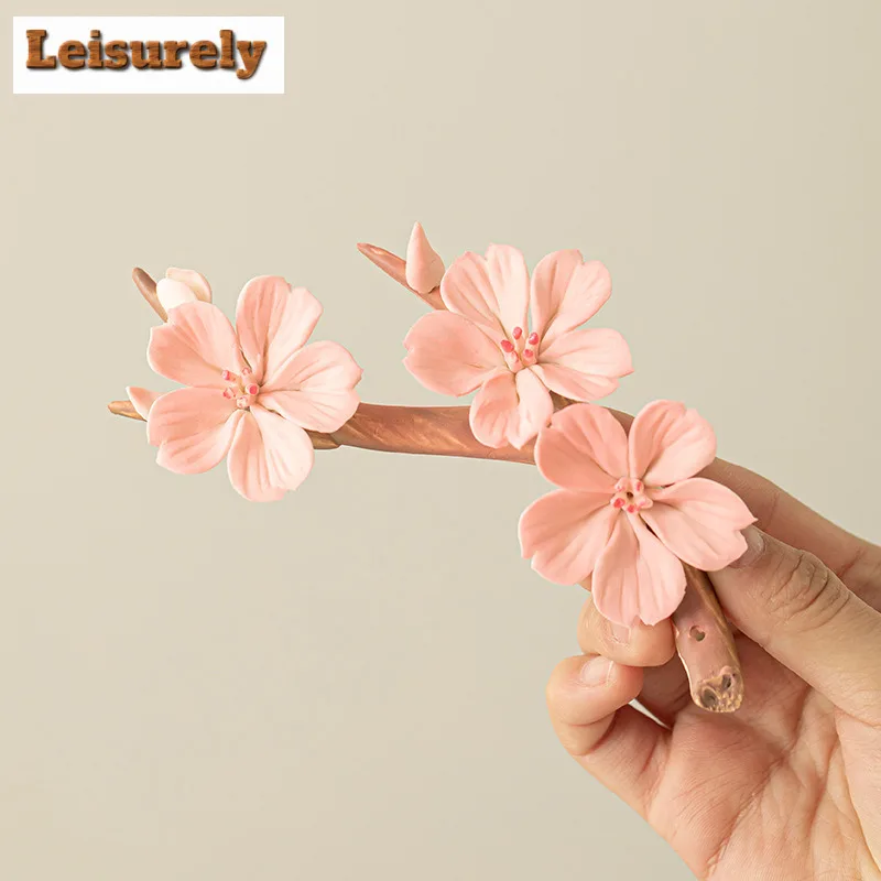 Pink Plum Incense Holder Vintage Zen Garden Incense Burners Meditation Scented Aromatic Candles Censer Teaware Ornaments Craft