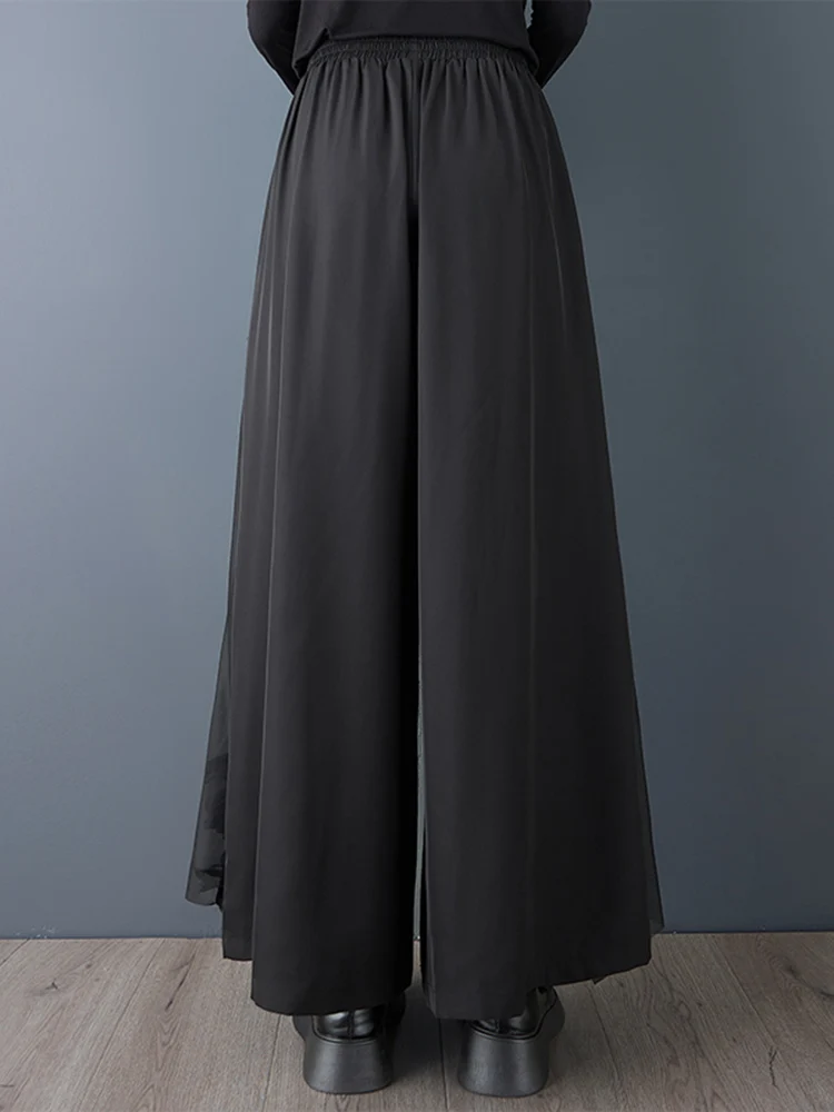 Black Vintage High Waist Loose Wide Leg Pants Women New Drawstring Casual Ladies Trousers Fashion Streetwear Spring Autumn 2025