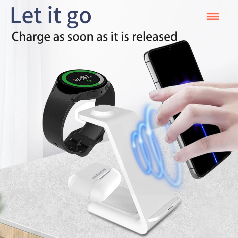 3 in 1 Wireless Charger Stand For Samsung Phones Galaxy Watch 7 8 9 Airpods Pro Fast Charging Dock Station wireless charger