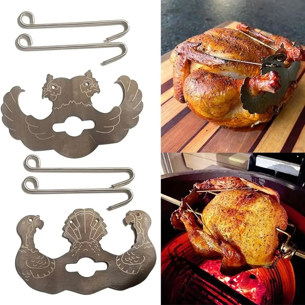 Rotisserie Cooking BBQ Tool Turbo Trusser For Chicken Or Turkey Say Goodbye To Slippery Hands And Butchers Twine