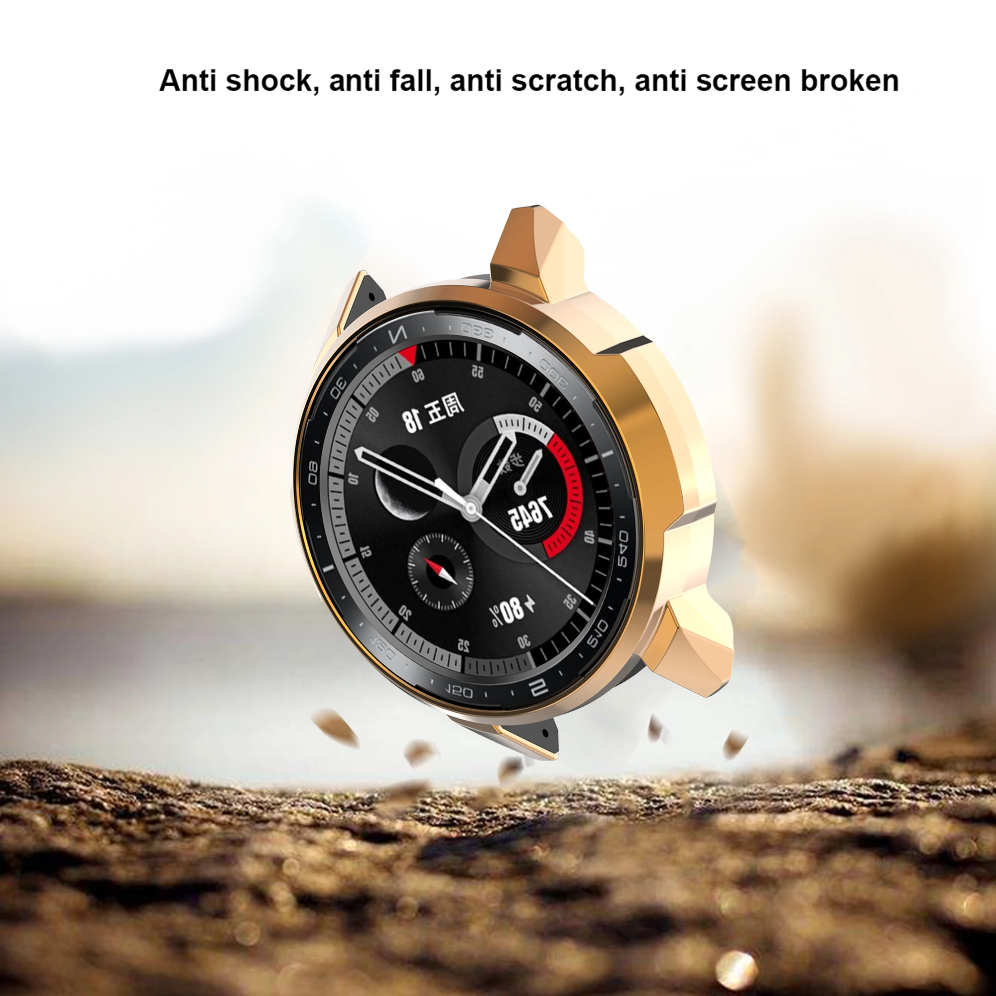 Stainless Steel Watchband with Protective PC Case and Strap