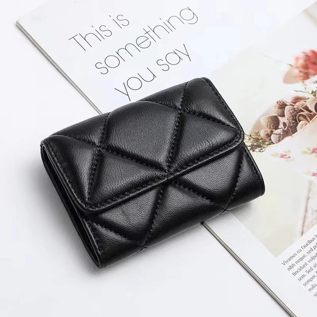 Luxury Brand Leather Wallet Sheepskin Slim Mini Handheld Bag for