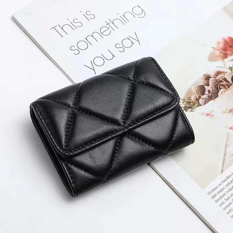 Luxury Brand Leather Wallet Sheepskin Slim Mini Handheld Bag for Women Card  Holder Credential holder card wallet Coin Purse