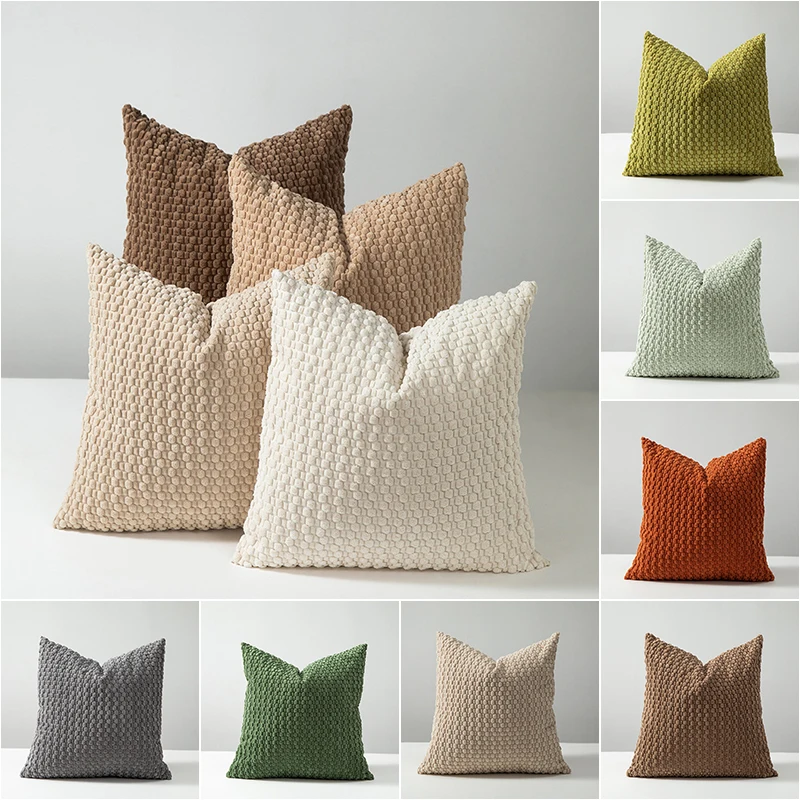 1PC Soft Corduroy Boho Striped Decorative Throw Pillow Cover