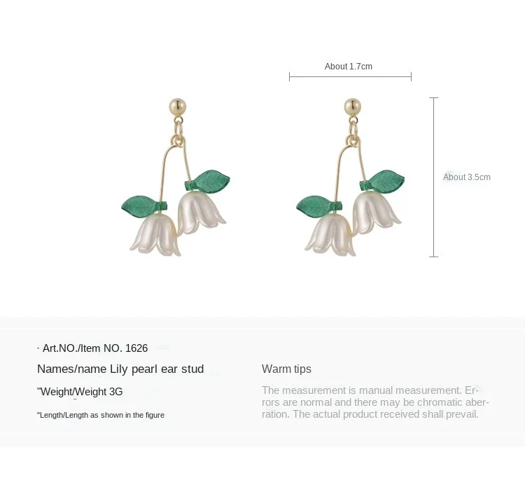 Chinese Style Lily Bell Orchid Pearl Clip Earrings Temperament White Tulip Shell Petal Flower Clip Earrings Without Piercing ear clip earrings,clip earrings,ear clip