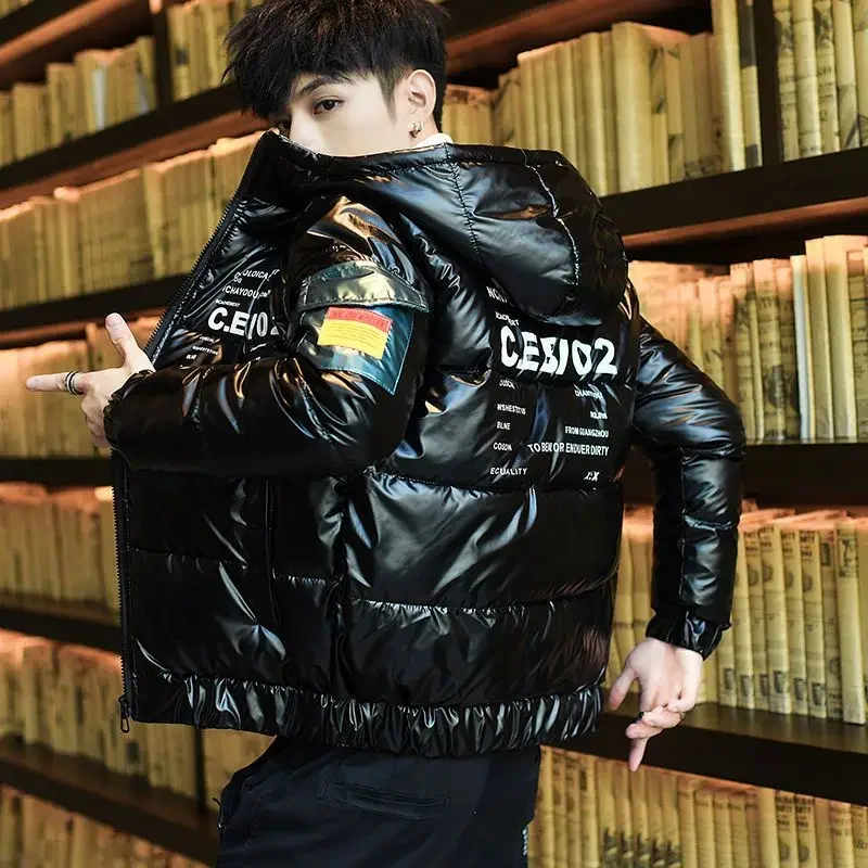 Luxury Brand Men Jacket Printed Cotton-padded Jacket Parkas Warm Glossy Windproof Coat Thick Puffer Jacket Korean Men's Clothing