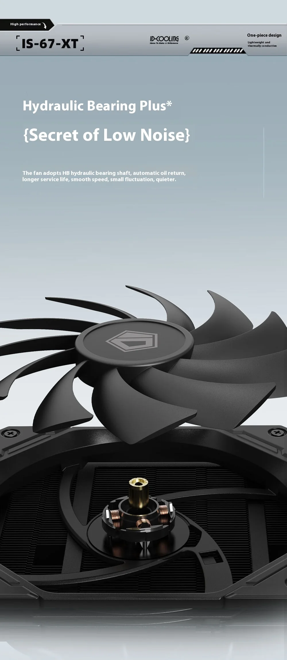 ID-COOLING IS-67-XT 6 Heat Pipes 67mm Low Profile Slim CPU Cooler for Intel LGA