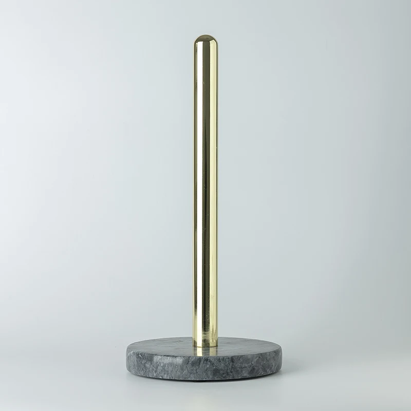 

Nordic Black Marble Brass Tissue Holder Gold Plated Kitchen Rolling Paper