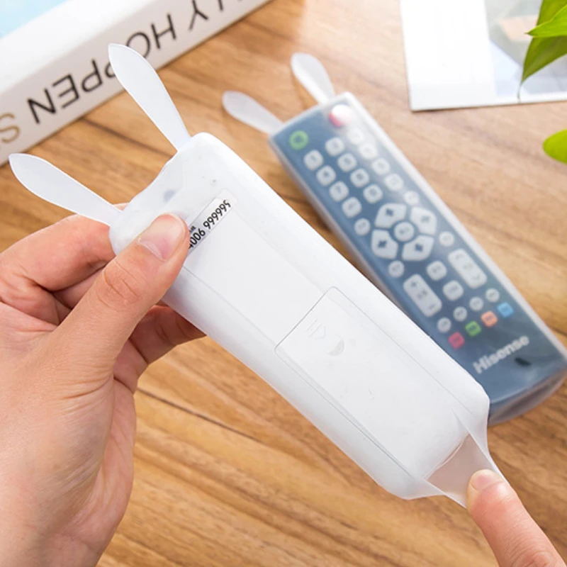 Transparent Remote Control Covers Cute Rabbit Ears Case For TV Air Conditioner Soft Silicone Remote Control Protective Case 3pcs