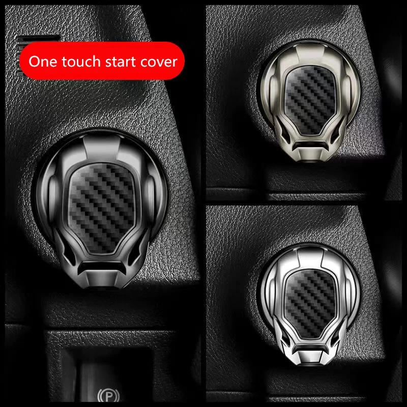One-touch start protection cover car button cover metal ignition switch protection cover car interior start ring universal