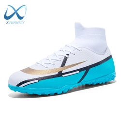 2024 New Ultralight Soccer Shoes Outdoor Long Spikes Boys Training Football Boots Kids Non-Slip Turf Soccer Cleats Sneakers Men