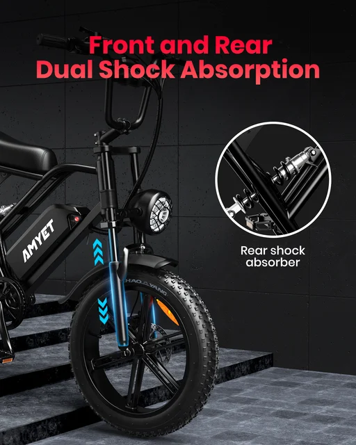 AMYET V9-G60 Adults Electric Bike 1000W Motor Bicycle 48V 20AH 20 Inch Tire Ebike Electric E Bikes Mountain Moped Ebikes For Men 6