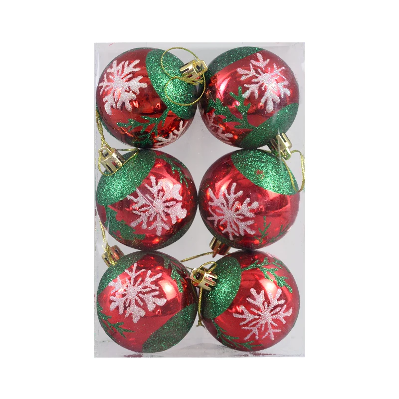 6Pcs/box 6cm Christmas Ball Ornaments Xmas Tree Hanging Pendant Christmas Decorations for Home 2023 Navidad Natal New Year Gift