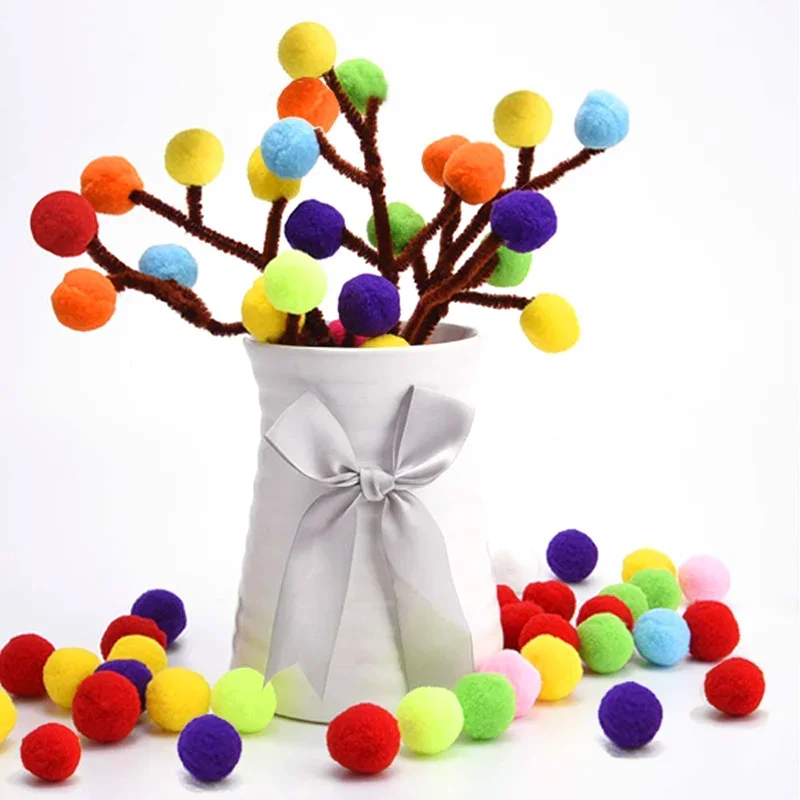 모듬 된 Pompom 8/10/15/20/25/30mm 푹신한 부드러운 Pom Poms 공 DIY 공예에 대 한 혼합 Pompoms 웨딩 장식 아이 장난감 바느질 용품