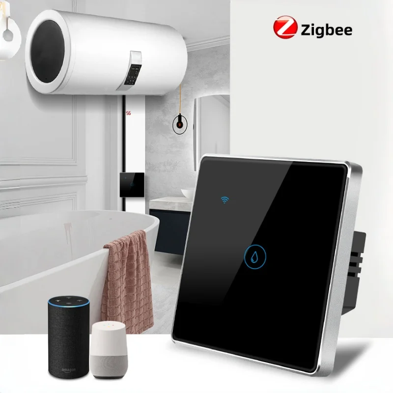 สวิตช์เครื่องทำน้ำอุ่นอัจฉริยะ Zigbee Tuya Smart Home 20a กำลังไฟสูง ควบคุมผ่านแอพ พร้อมฟังก์ชั่นตั้งเวลา สวิตช์สัมผัสอัจฉริยะ 1