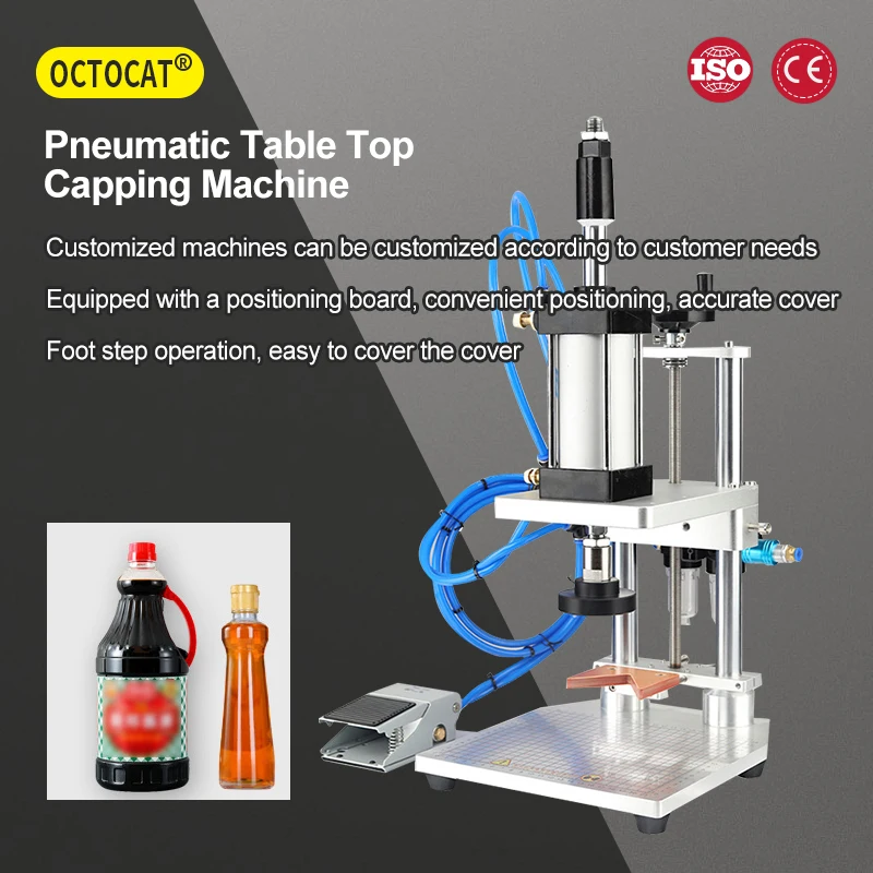 

OCTOCAT Pneumatic Covers Screwing Machine Capping Machine Liquid Penicillin Bottle Capper Aluminum Glass Vial Crimper Machine