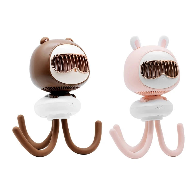 

W8KC Baby Stroller Winding Fan Portable Hand Fan Usb Small Summer Mute Mini Octopus-Electric Fan Table Fan Adjustment