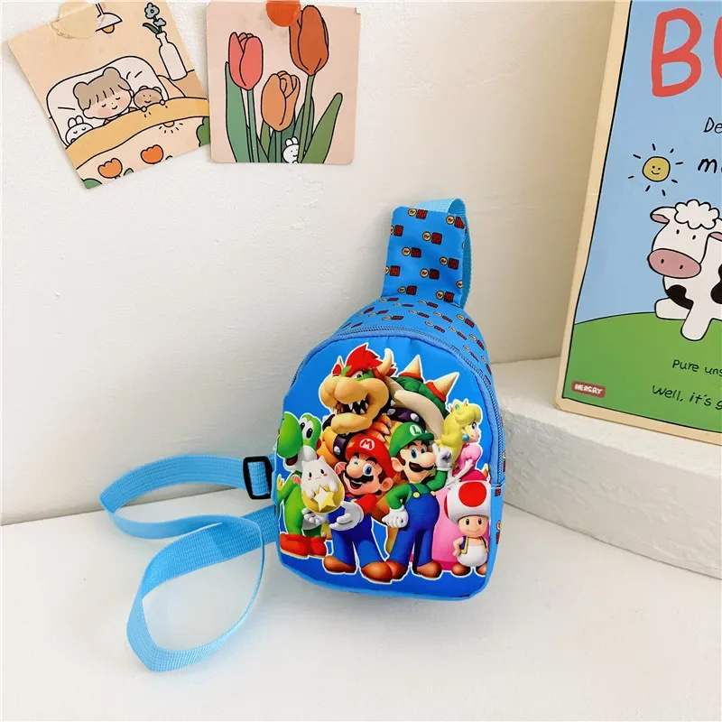 

Super Mario Kids Shoulder Bag Children's Luigi Mario Figure Cartoon Chest Bag Large Change Storage Bag Anime Peripheral Toy Gift