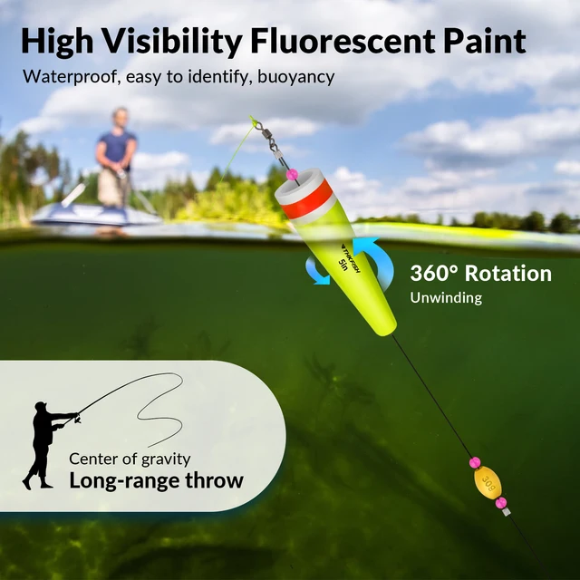 10pcs Bobbers éclairés Pour La Pêche Nocturne, Chariots De