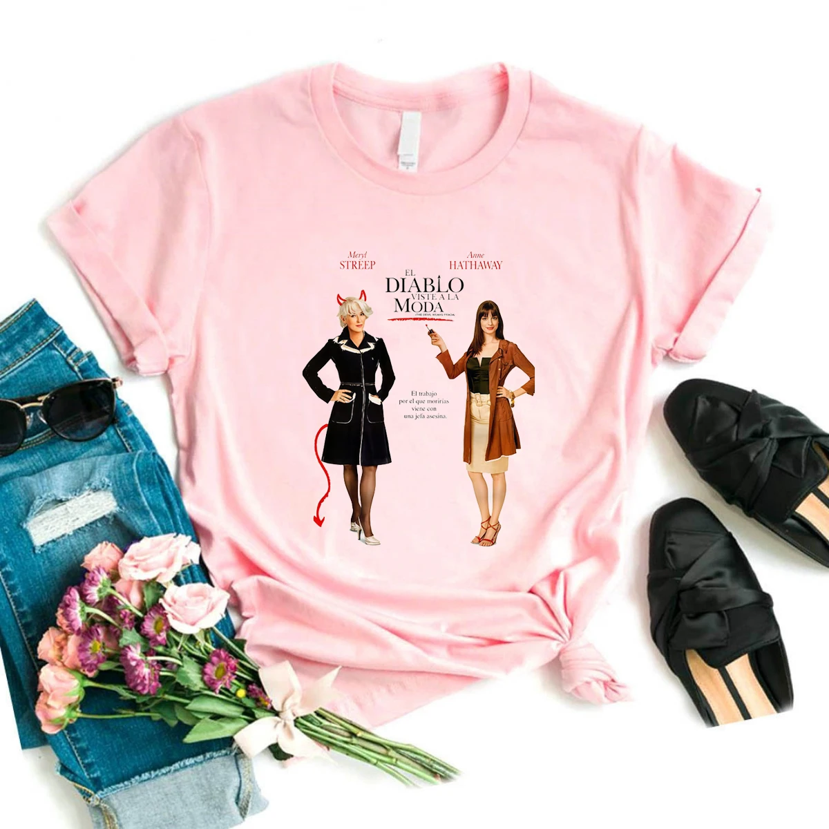 Cool The Devil Wears Prada 2 Printed T Shirt Women Red High Heel Fashion T-Shirt Summer Short Sleeve Shirt Funny Tshirt Tops 3
