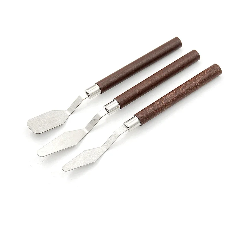 3Pcs/set Stainless Steel Artist Painting Palette Knife Kit Spatula Paint Art Craft Clay Professional Tools