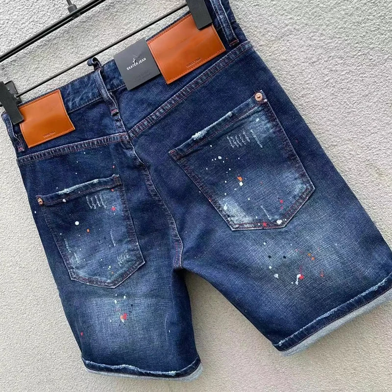 Starbags dsq d305 남성용 데님 반바지, 슬림핏, 쿼터 미디엄 브리치, 헤비 크래프트 트렌드, 여름 신상