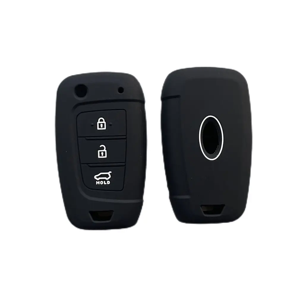 3 Buttons Silicone Car Key Cover Case Protector for Hyundai Solaris 2 Elantra I30 I35 I40 Tucson Kona Flip Remote Keychain Key Case Key Case Cover Car Key Shell