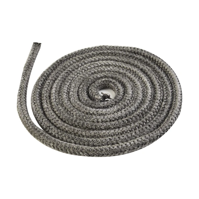 Corde noire pour cheminée et banc, 6/8mm, 2m, pour poêle à bois