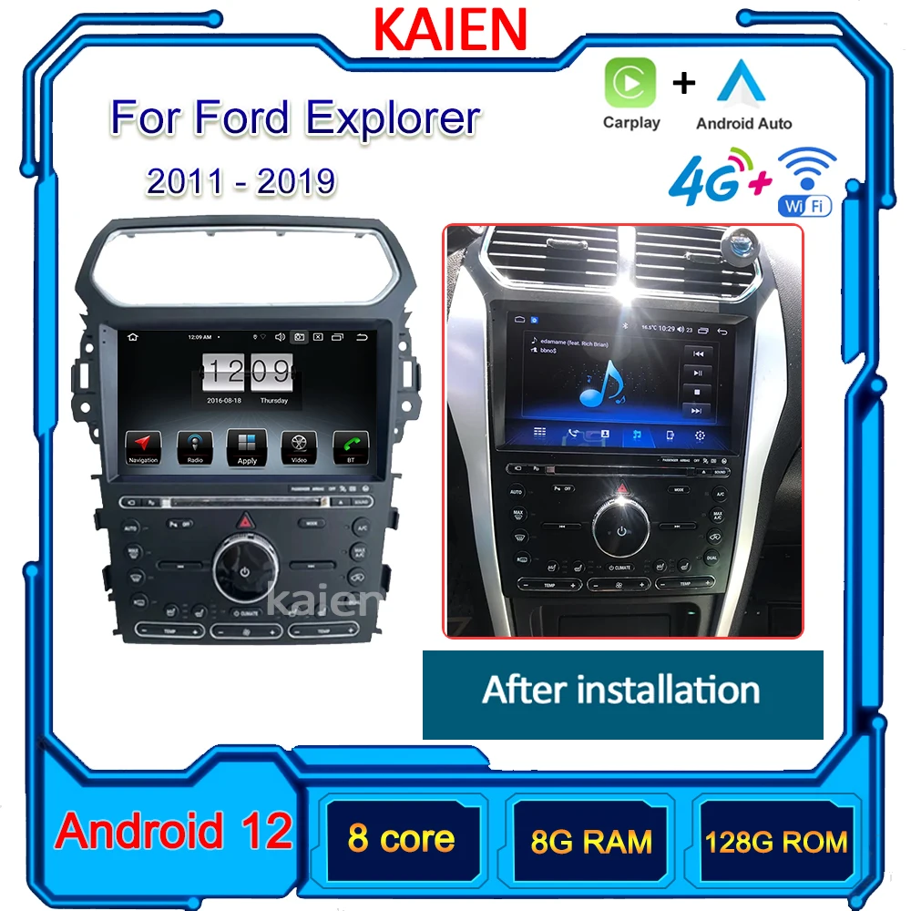 

KAIEN For Ford Explorer 2011-2019 Android 12 Auto Navigation GPS Stereo Player Car Radio DVD Multimedia Autoradio 4G WIFI DSP
