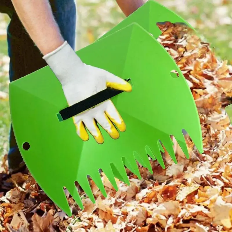 Leaves Scoop Hand Held Rakes Sturdy Ergonomic Grip Leaves Rake Lawn Debris Trash Pick Up Tool Hand Held Rakes Garden Rake For 4