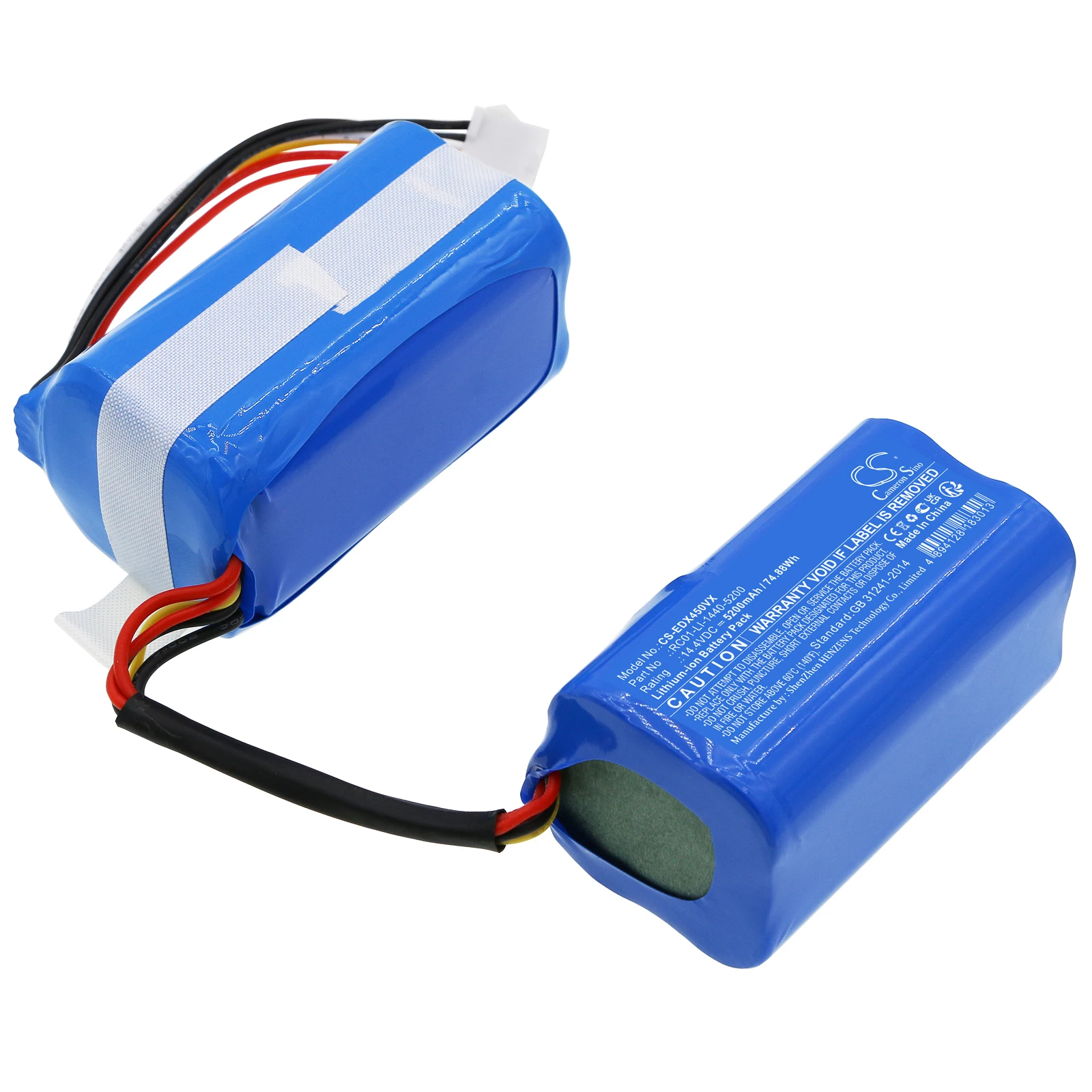 

Vacuum 5200mAh / 74.88Wh Battery For Ecovacs RC01-LI-1440-5200 DVX45 N9 N9+ Volts：14.40V