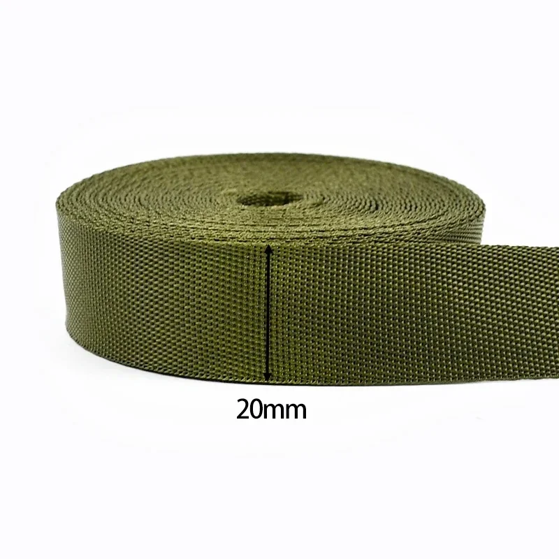 Durable Army Green Nylon Webbing Strap for DIY Projects and Accessories