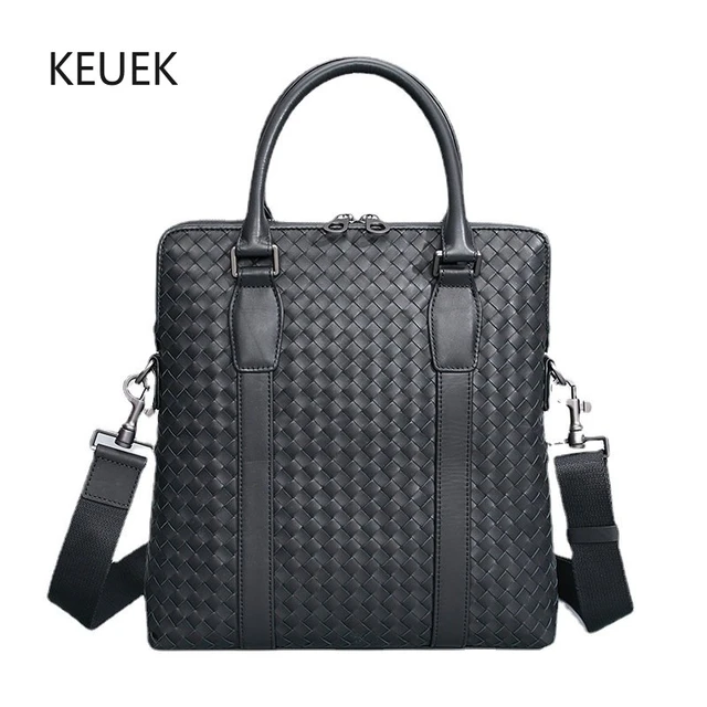 Kaisiludi leather woven male large capacity leisure hand bag envelope bag  cattle purse fashion bag